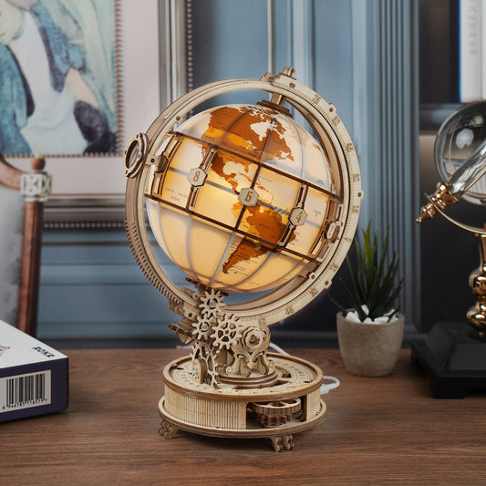 Wooden Globe Lamp